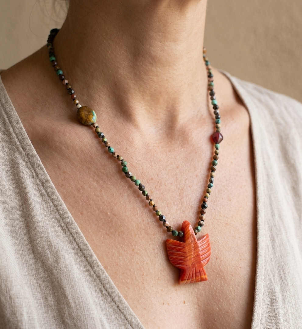 Epure Bird Coral Necklace