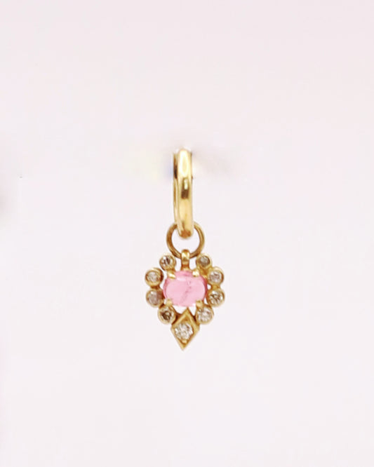 Pink Tourmaline Flower Earrings