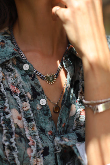 Green Tourmaline Heart Necklace