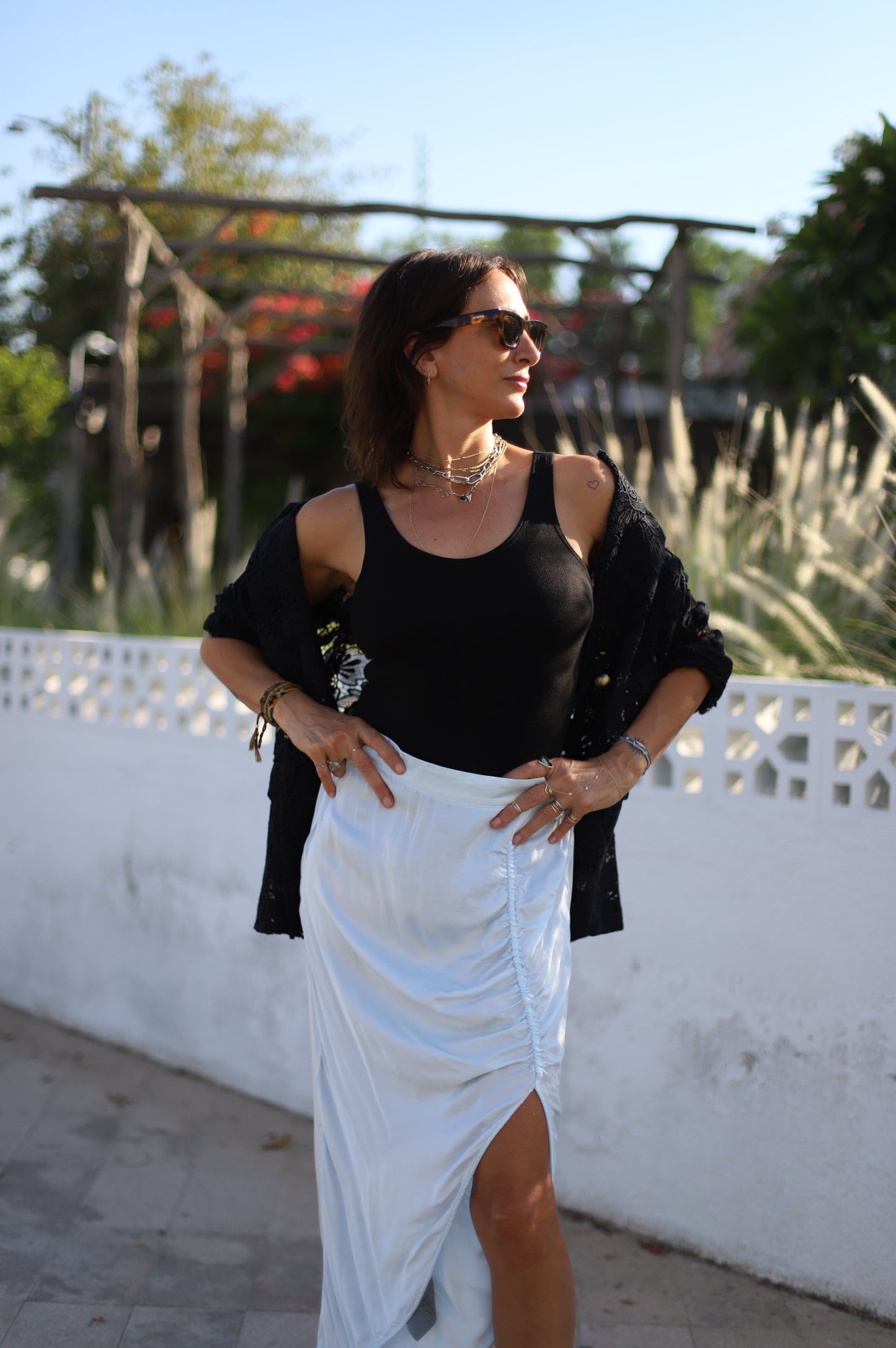 Pretoria Midi Skirt in Ice Blue