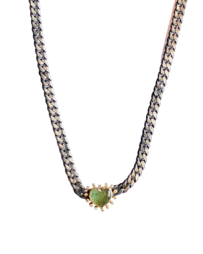 Green Tourmaline Heart Necklace