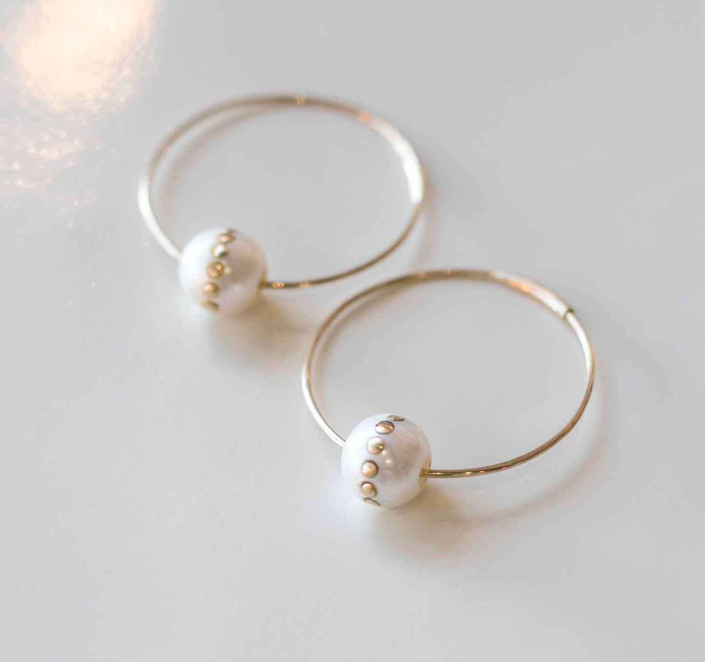 Gold Dot Single Hoop Earring