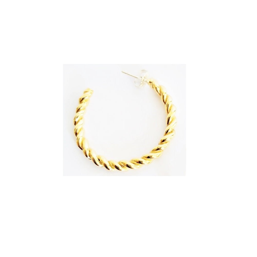 Interlaced Large Hoop Single Earring