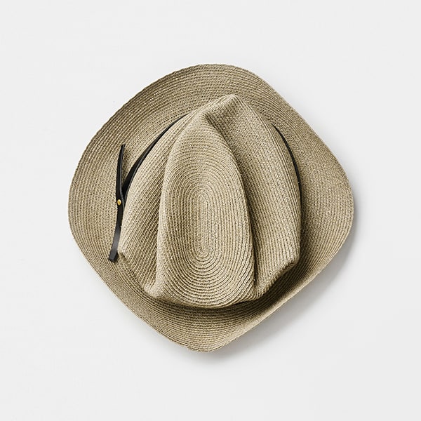 Abaca Leather Belt Hat