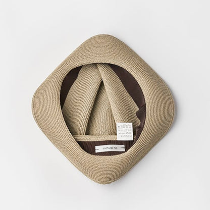 Abaca Leather Belt Hat