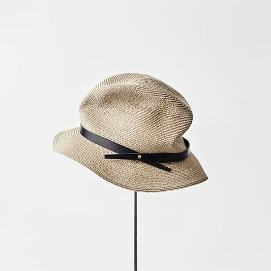 Abaca Leather Belt Hat