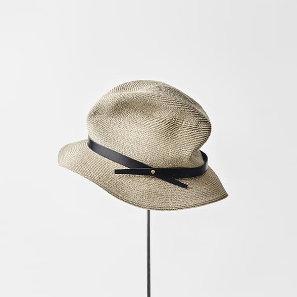 Abaca Leather Belt Hat