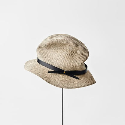 Abaca Leather Belt Hat