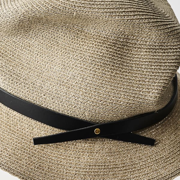 Abaca Leather Belt Hat