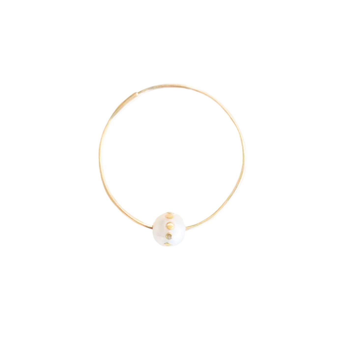 Gold Dot Single Hoop Earring