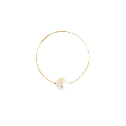 Gold Dot Single Hoop Earring