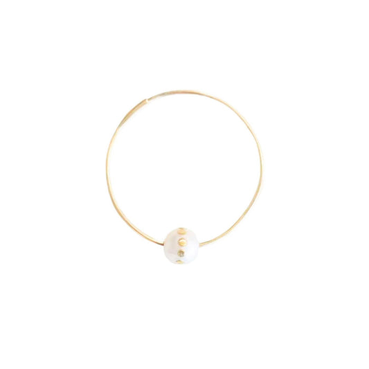 Gold Dot Single Hoop Earring