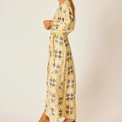 Kate Long Sleeve Maxi Dress - Prairie Indigo