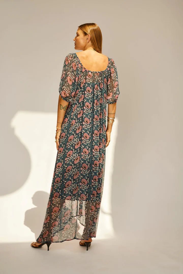 Vivi Dress - Vintage Flowers Indigo