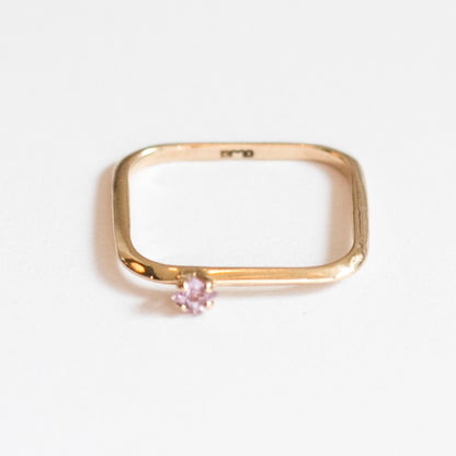 Square Pink Sapphire Ring