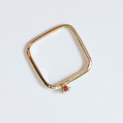 Square Red Sapphire Ring