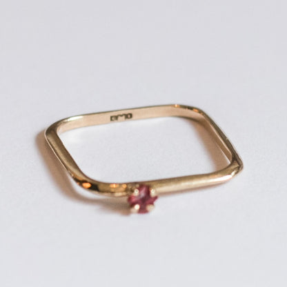 Square Red Sapphire Ring