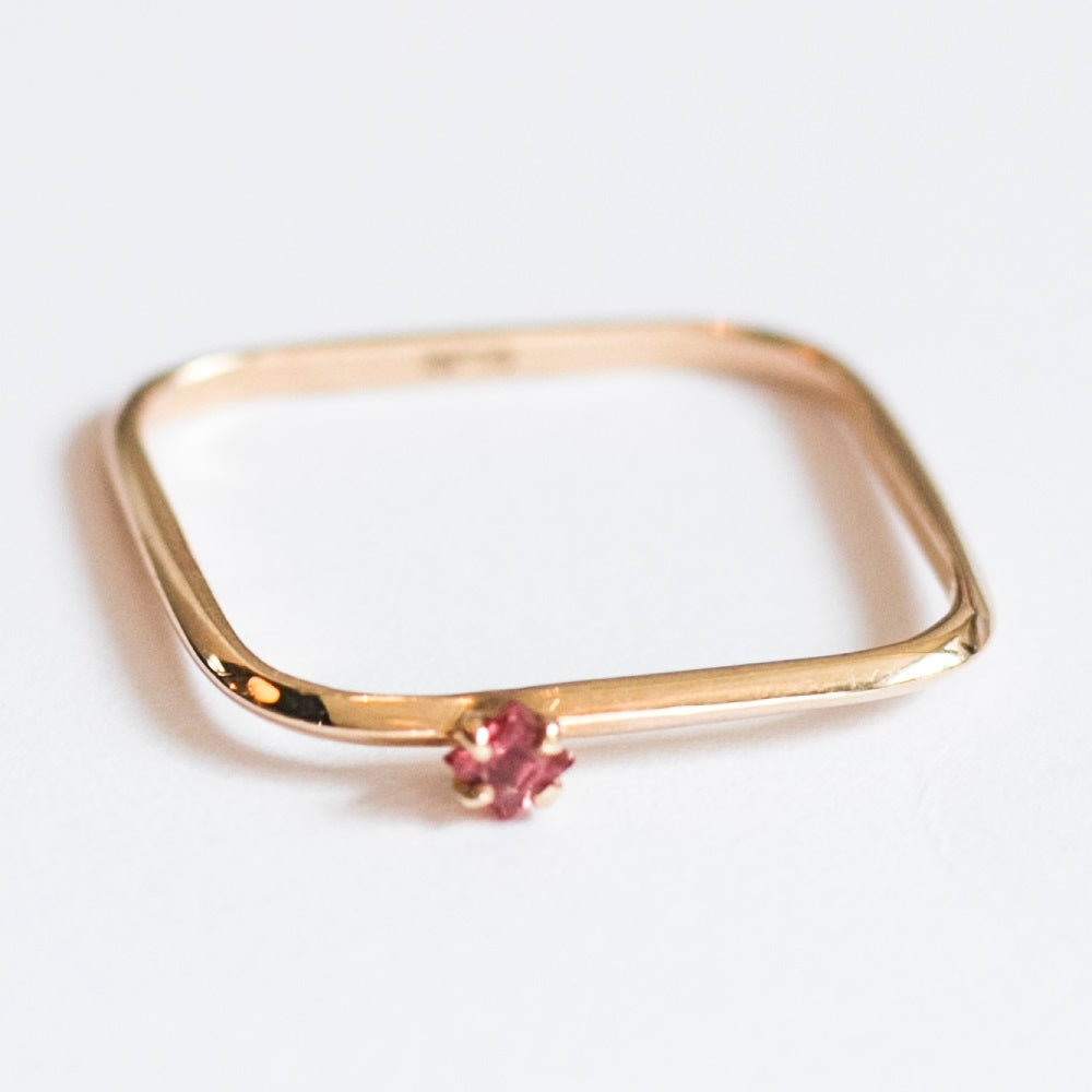 Square Red Sapphire Ring