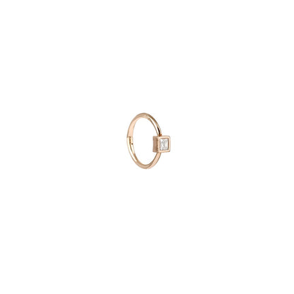 Square Diamond Single Hoop