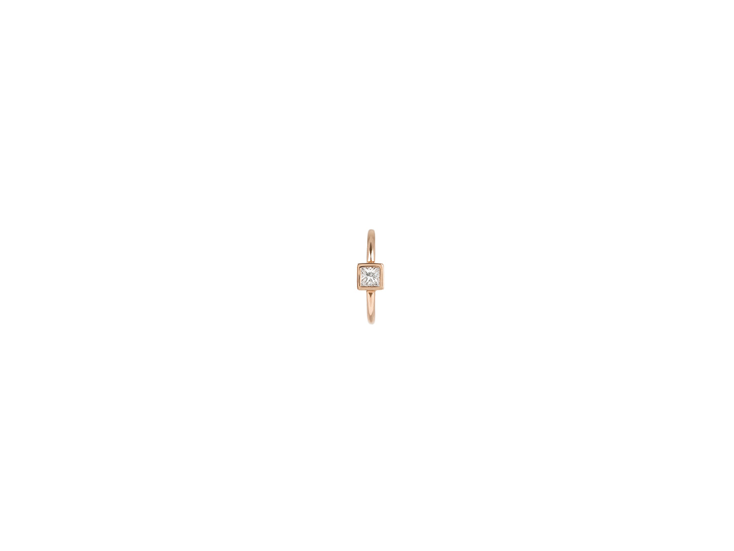Square Diamond Single Hoop