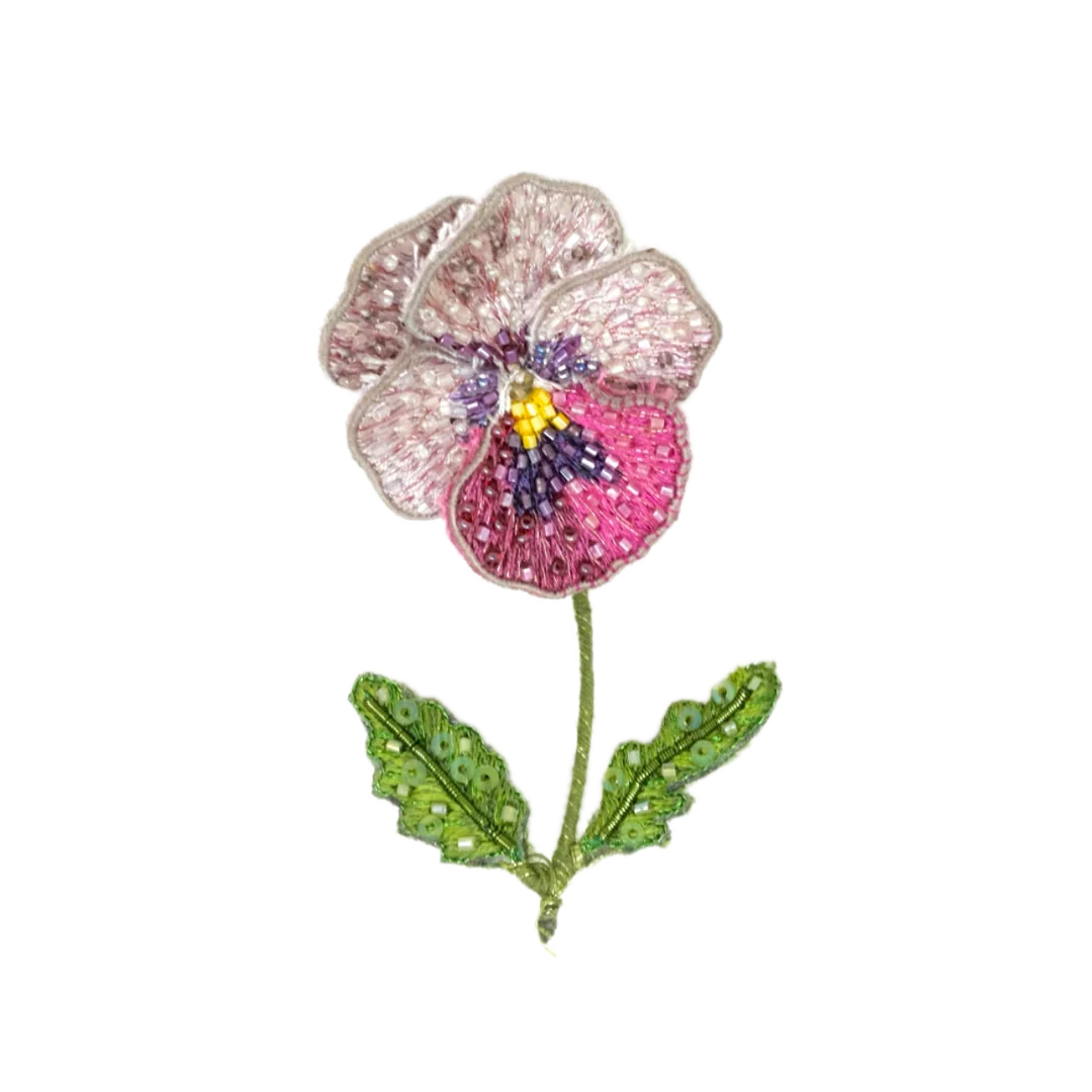 Pink Pansy Brooch