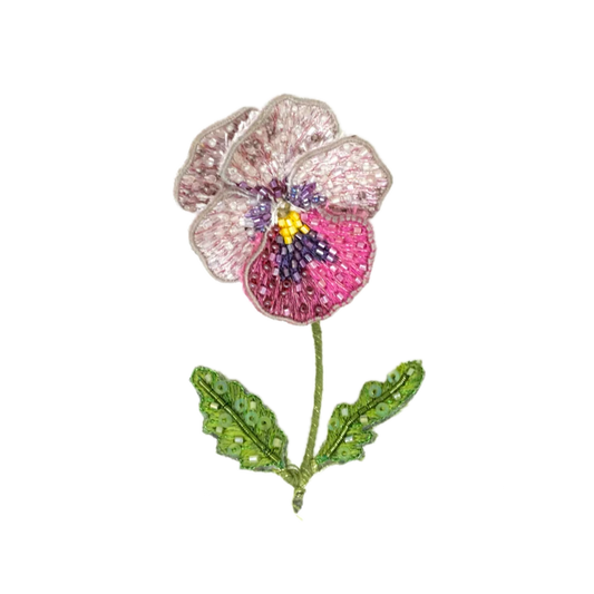 Pink Pansy Brooch