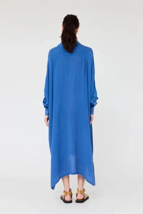 Caftan Shirt Dress - Dusty Blue