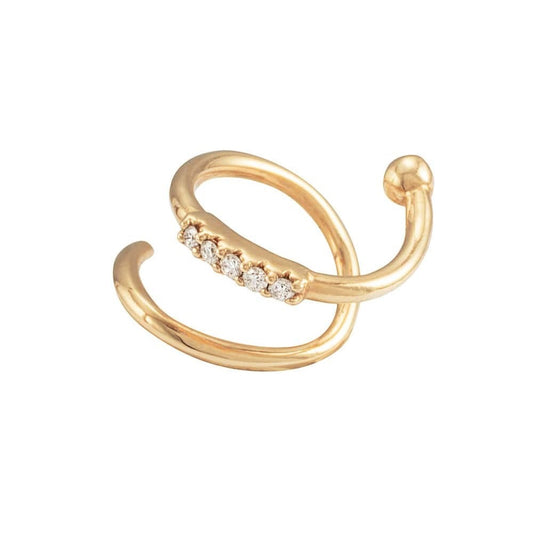 Long Snake Yellow Gold Earring