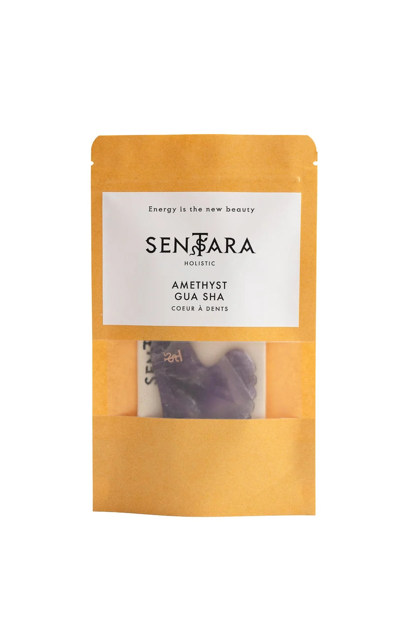 Amethyst Heart Tooth Gua Sha