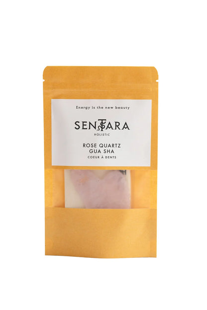 Rose Quarts Heart Tooth Gua Sha