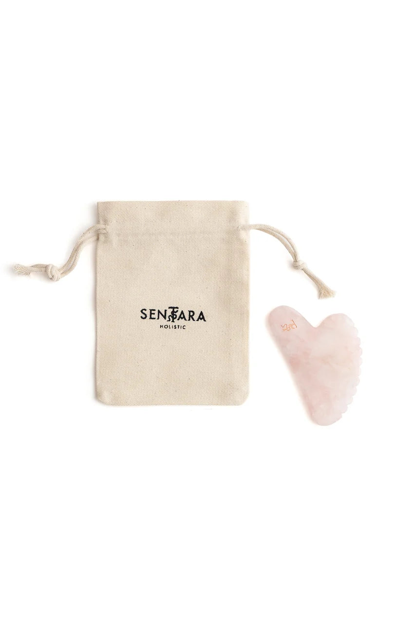 Rose Quarts Heart Tooth Gua Sha