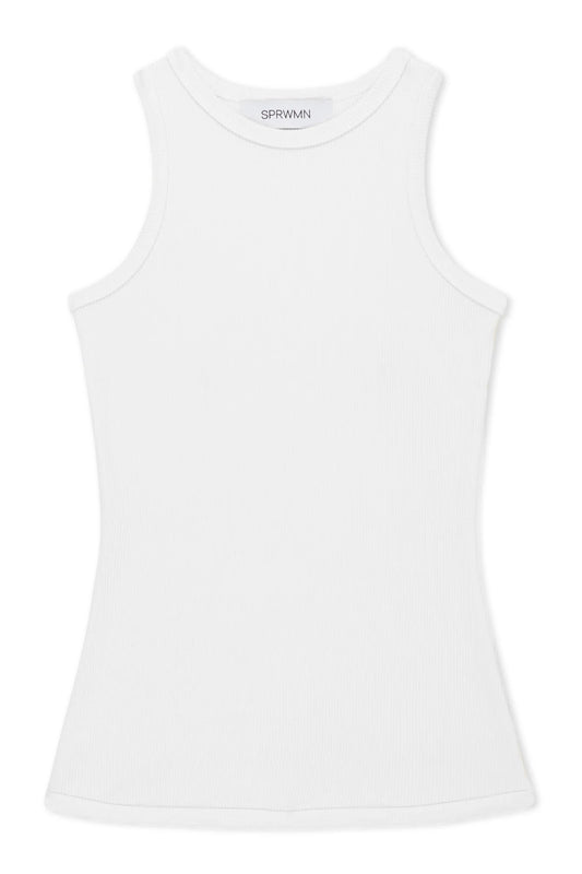 White Racer Tank