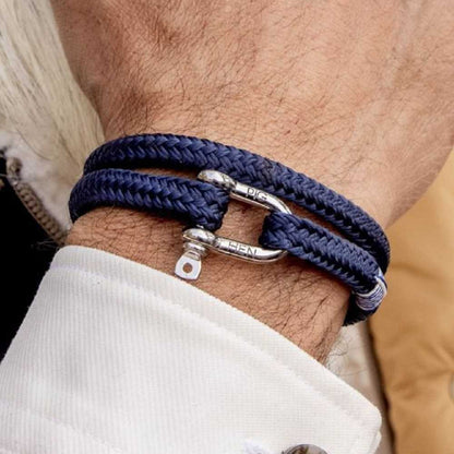 Salty Steve Silver Navy Bracelet