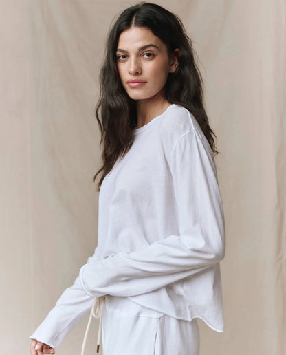 The Long Sleeve Crop Tee White