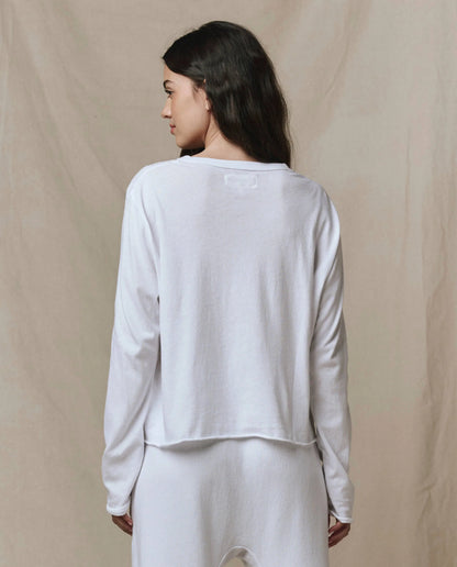 The Long Sleeve Crop Tee White