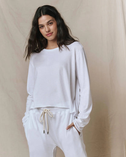 The Long Sleeve Crop Tee White