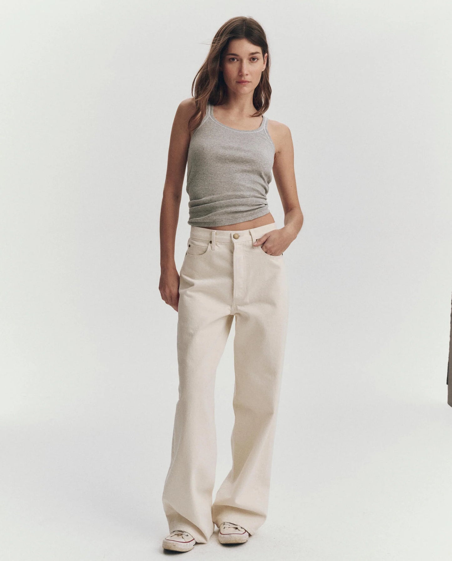The Baby Rib Tank Heather Grey