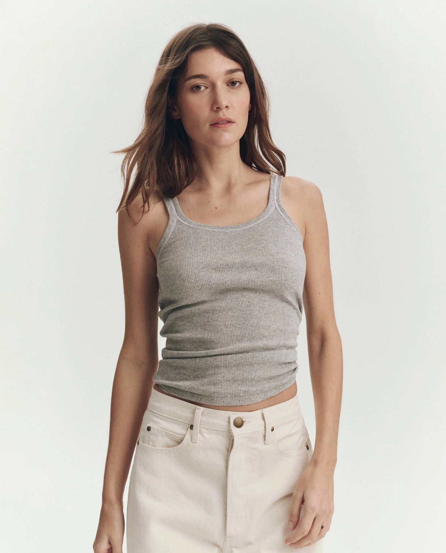 The Baby Rib Tank Heather Grey
