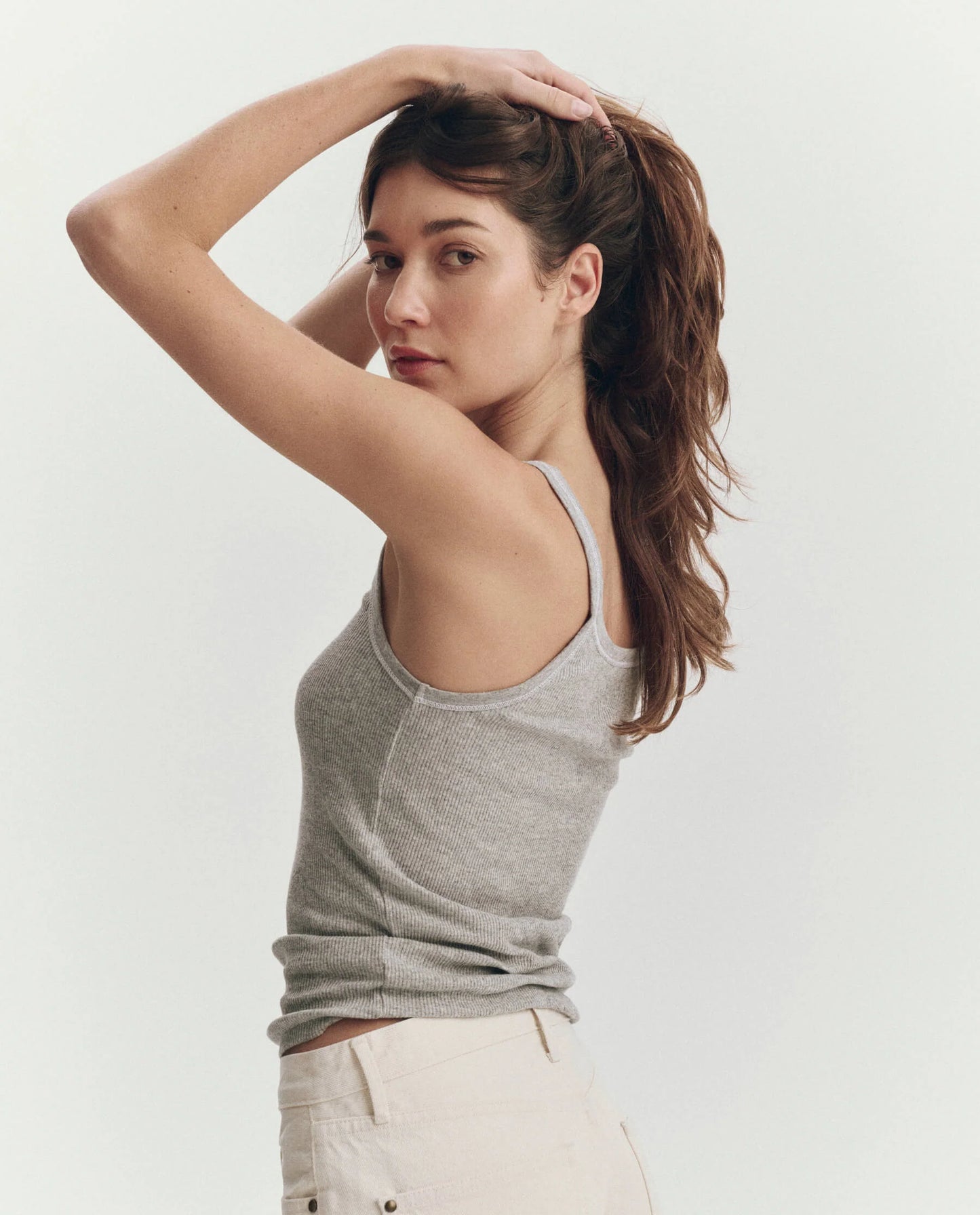 The Baby Rib Tank Heather Grey