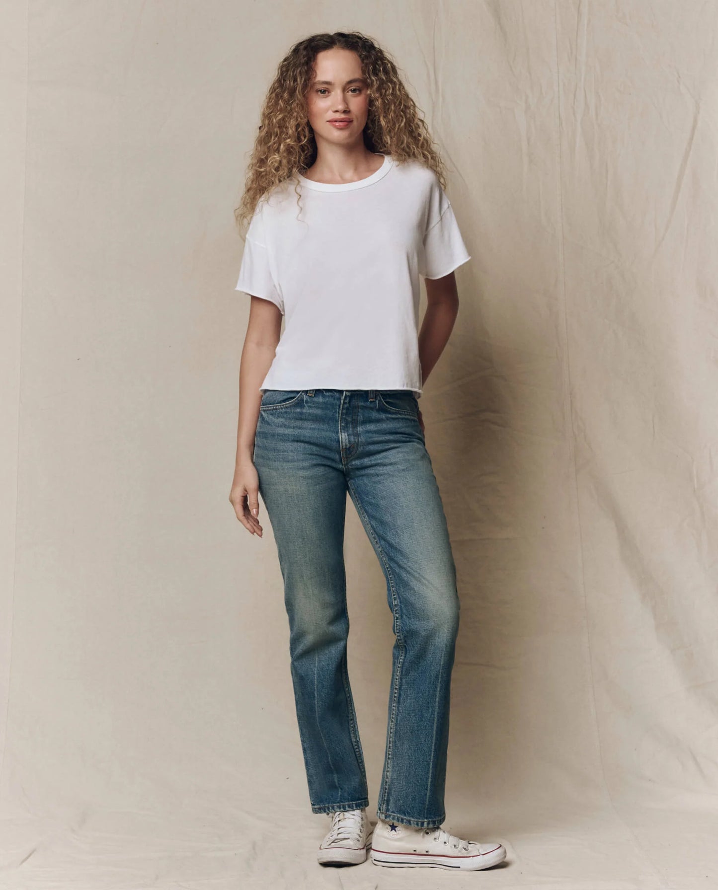 The Crop Tee Solid White