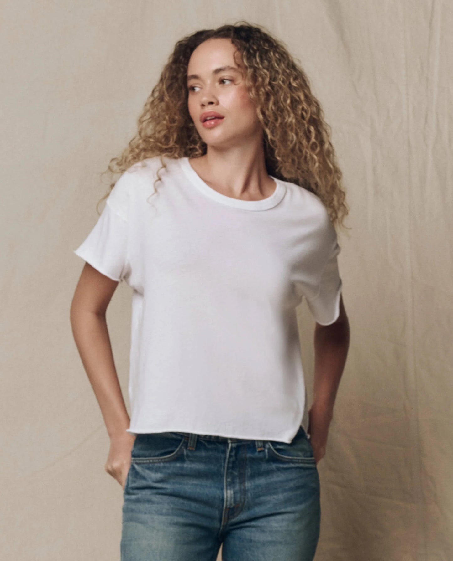 The Crop Tee Solid White