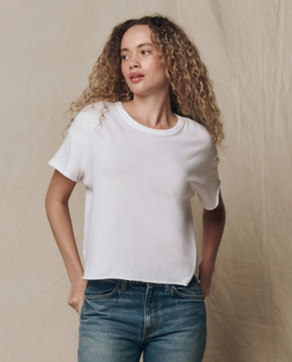 The Crop Tee Solid White