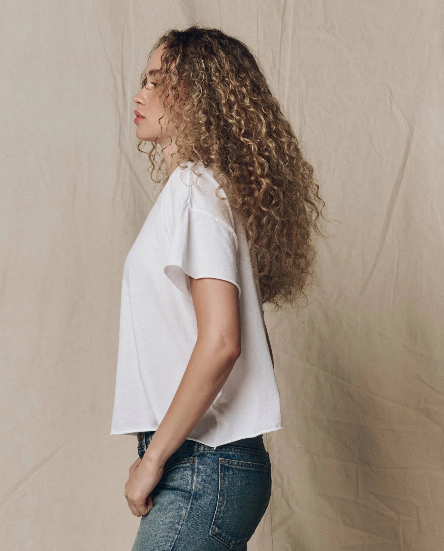 The Crop Tee Solid White