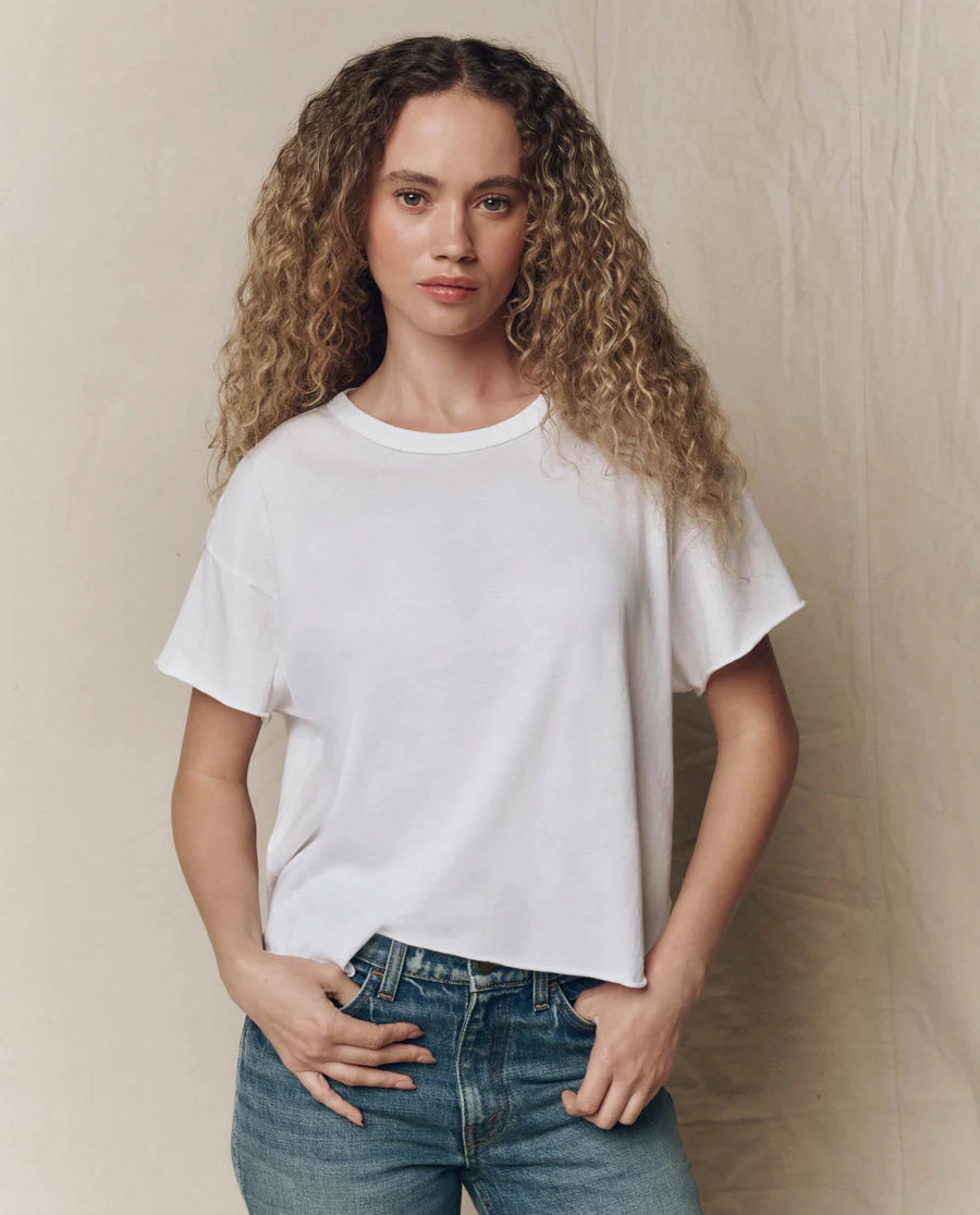 The Crop Tee Solid White