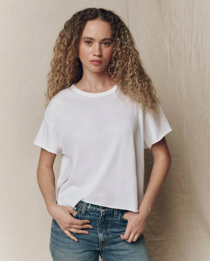 The Crop Tee Solid White