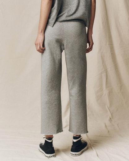 The Wide Leg Cropped Sweatpant Heather Grey