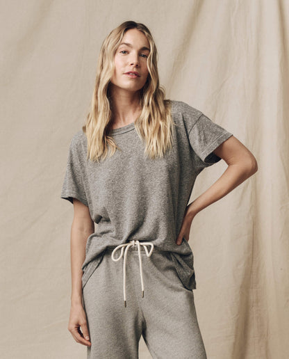 The Boxy Crew Tee Heather Grey