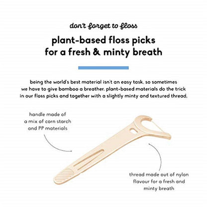 Natural Floss Picks Grip Handle