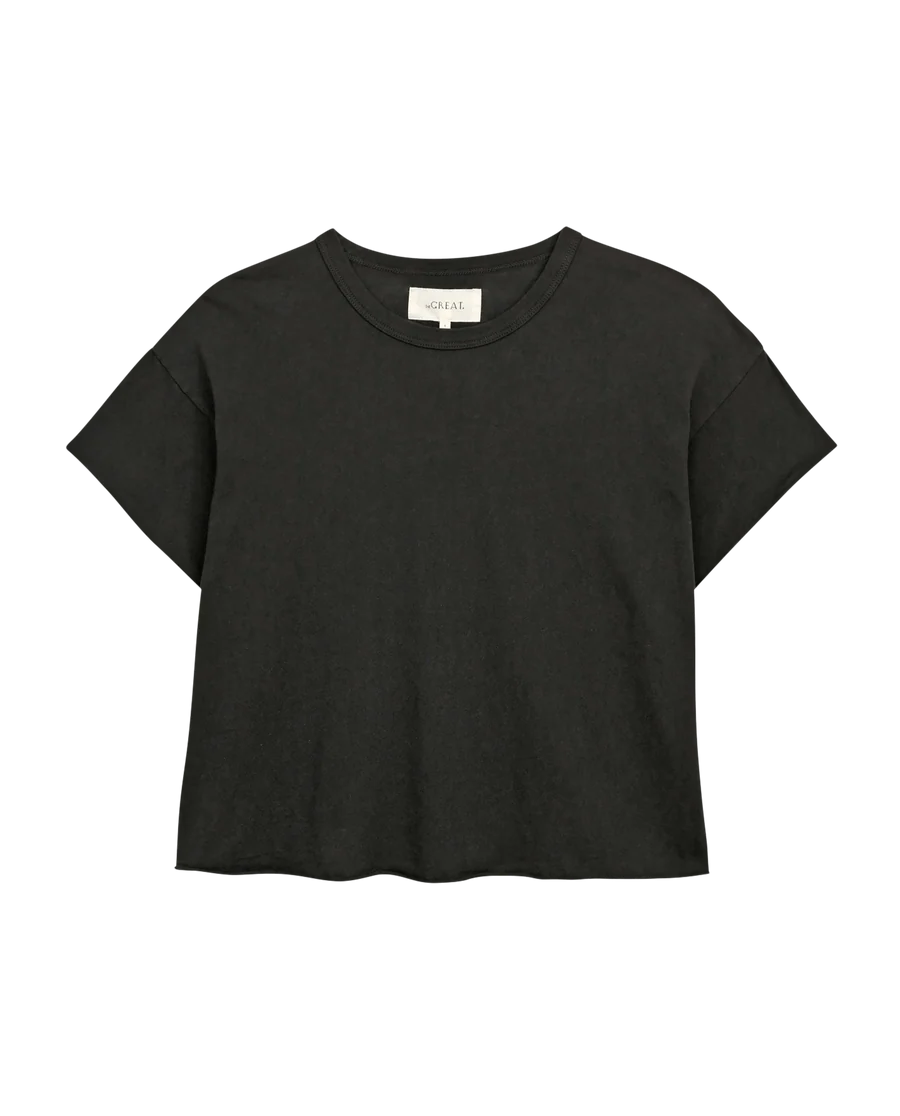 The Crop Tee Almost Black