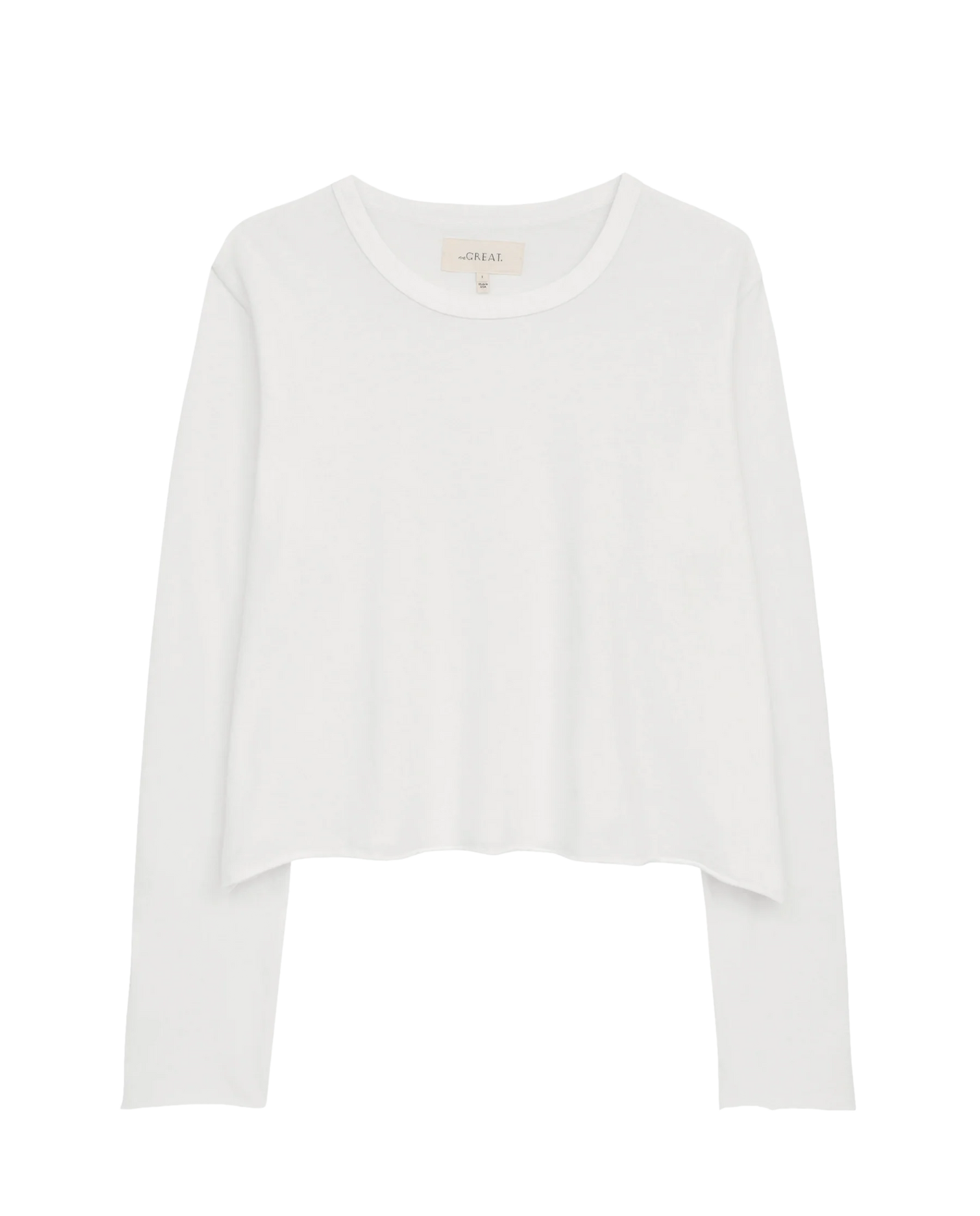 The Long Sleeve Crop Tee White
